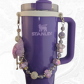 Deluxe Princess Beaded Tumbler Charm Necklace  - Lavender Purple