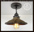 Rustic Industrial Farmhouse Ceiling Light | 7"W | Metal Flush Mount