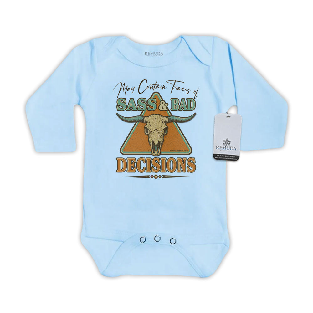 Sass & Bad Decisions - Infant Kids One Piece Western Romper
