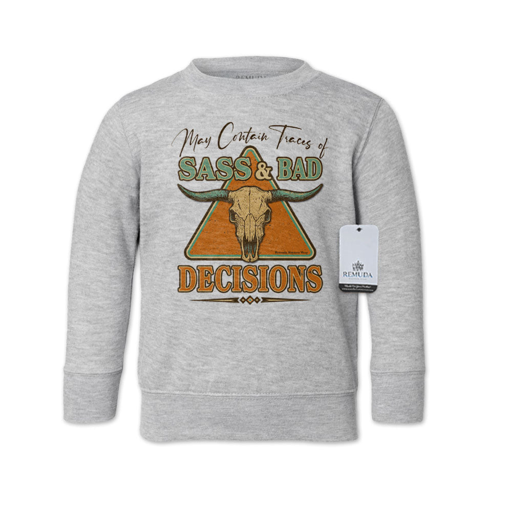 Sass & Bad Decisions - Western Toddler Sweatshirt
