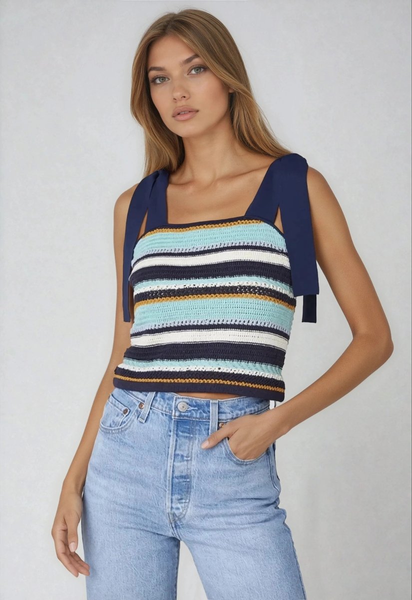 Frankie Top – Navy Multi (Final Sale)