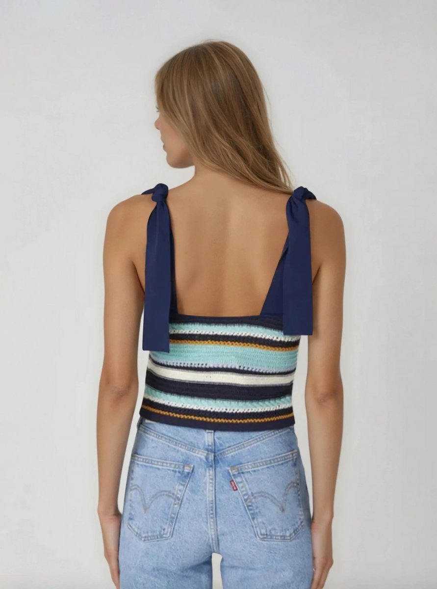 Frankie Top – Navy Multi (Final Sale)