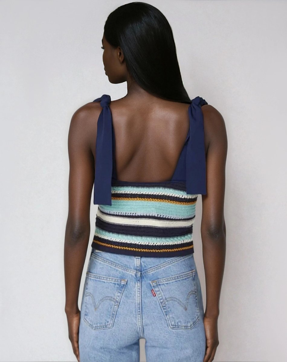 Frankie Top – Navy Multi (Final Sale)