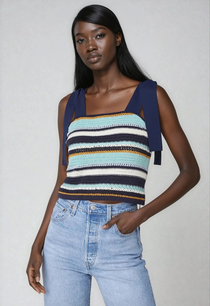 Frankie Top – Navy Multi (Final Sale)