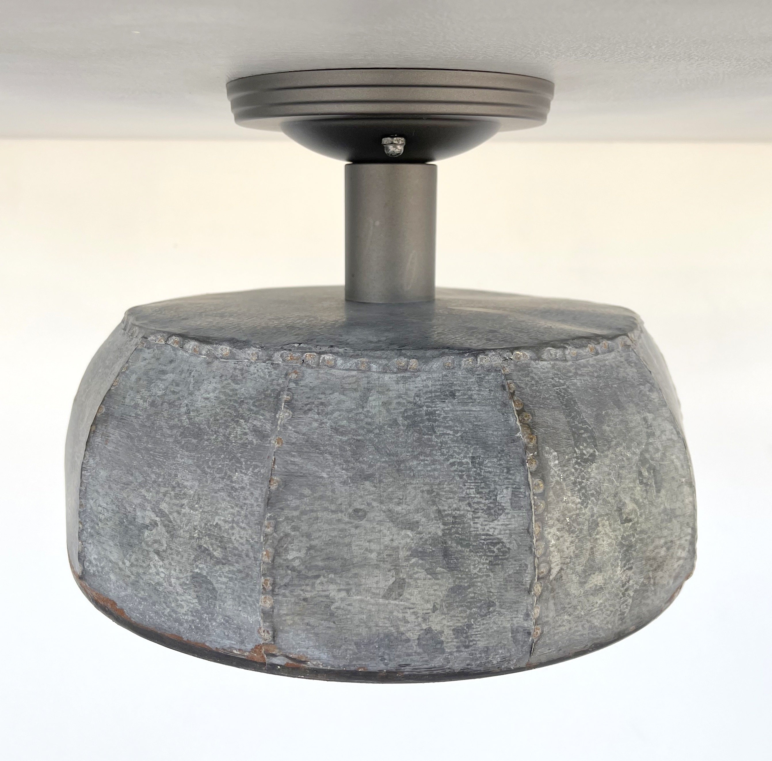 Rustic Metal Farmhouse Ceiling Light - Eight Sided