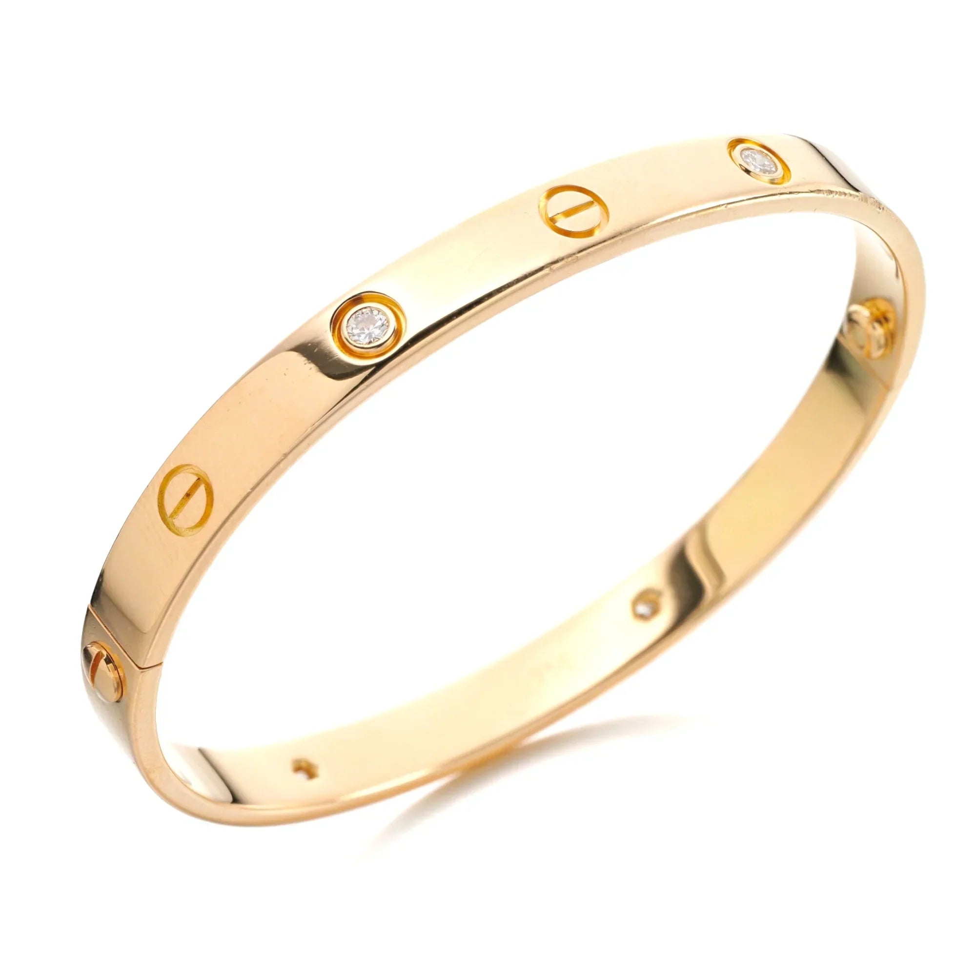 Elegant Diamond Screw Bangle Bracelet