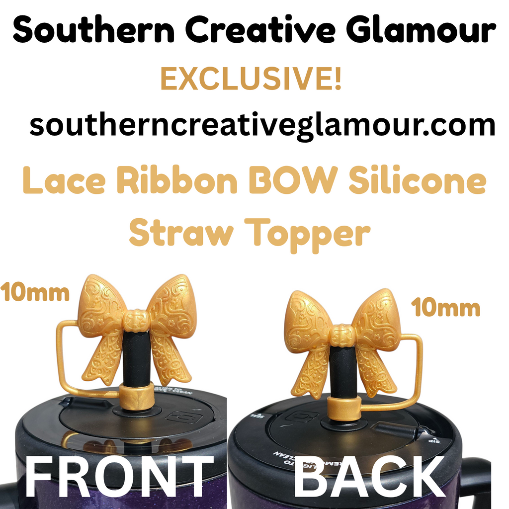 Paisley Princess 3D BOW Silicone Straw Topper | Watermelon Shimmer