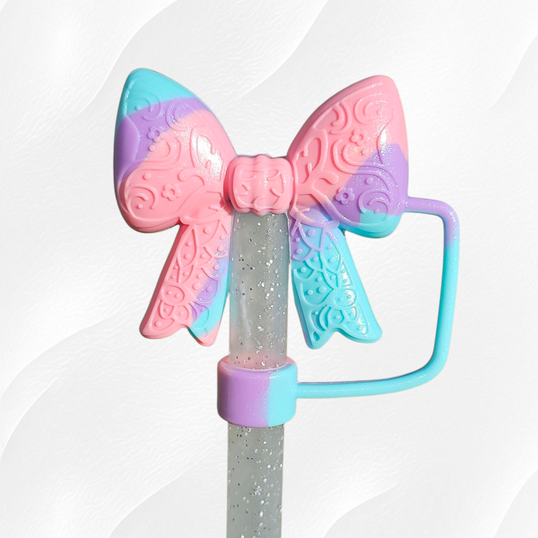 Paisley Princess 3D Silicone Straw Topper | Pastel Swirl Shimmer