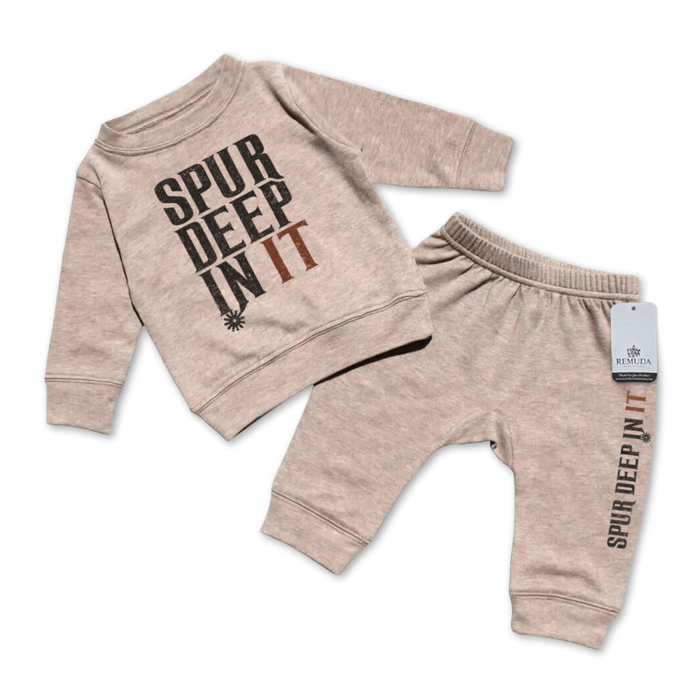 Spur Deep In It - Infant Western 2 Piece Sweatsuit