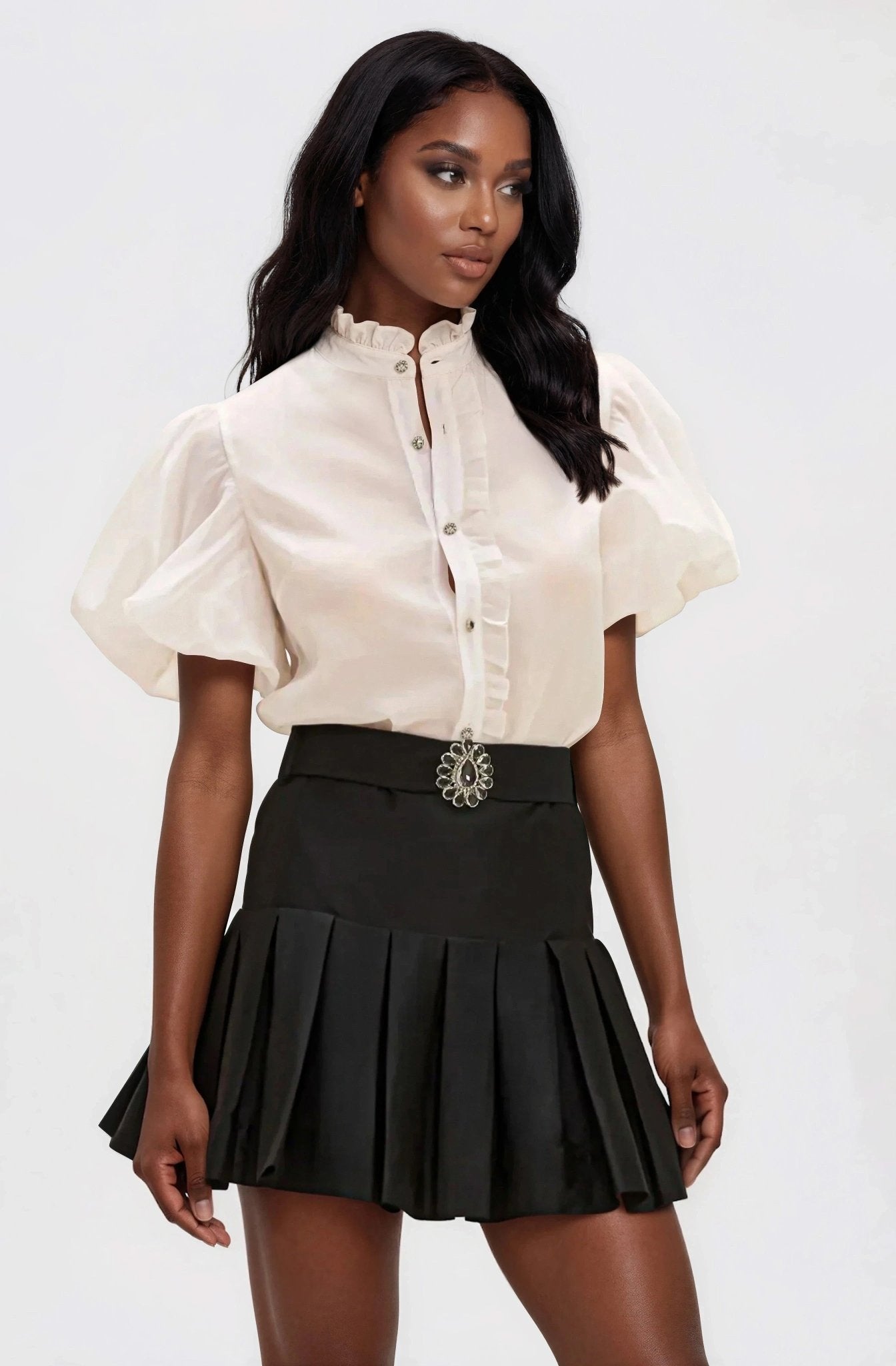 Taffeta Bloom Shirt – Off White