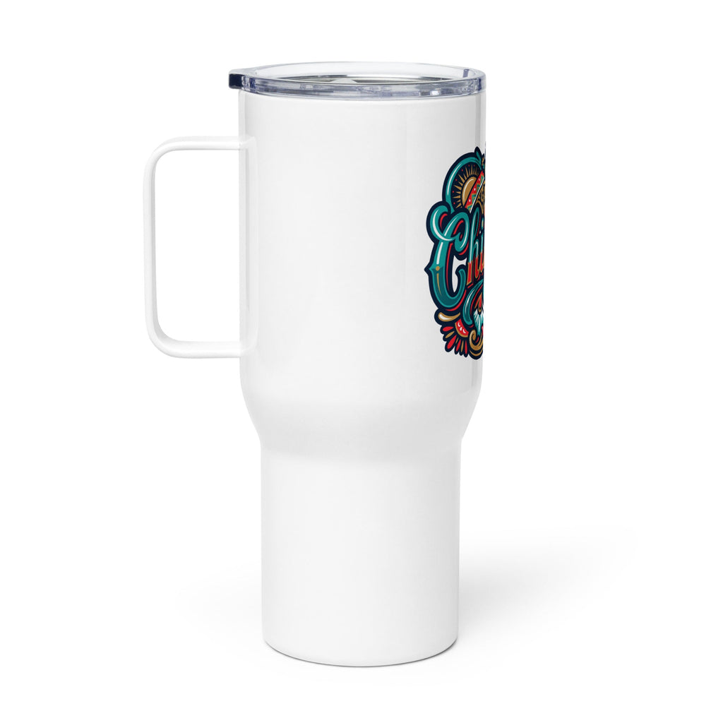 Chingona logo Travel mug with a handle