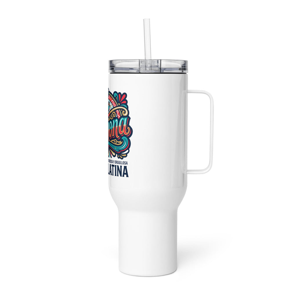 Chingona logo Travel mug with a handle
