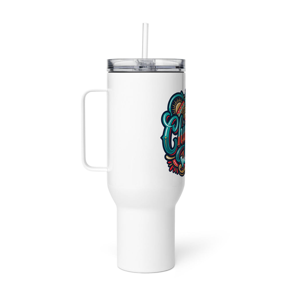 Chingona logo Travel mug with a handle