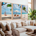 Tropical Coastal Wall Art Set – Relaxing Beach Vibes in 3 Prints