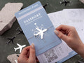 Baby Blue & Rose Gold Passport Wedding Invitation