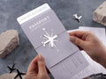 White & Silver Passport Wedding Invitation