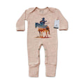 Where The Buffalo Roam - Infant Western Watercolor One-Piece Footed Pajamas W/Mittens