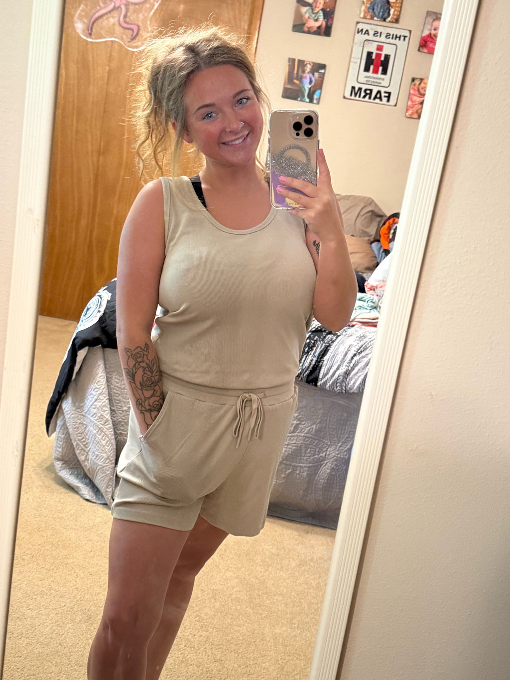 Taupe Romper